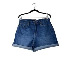 Calvin Klein Cut off Jean Shorts High Rise Stretchy 8 Blue Jorts